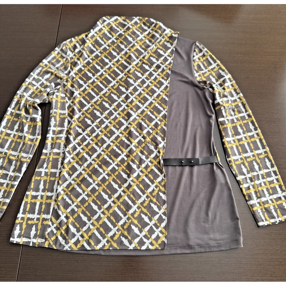Vintage Pierre Cardin Paris Korea Asymmetrical Geometric Draped Blouse Size L/XL